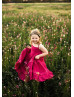 High Low Cherry Cotton Twirl Flower Girl Dress